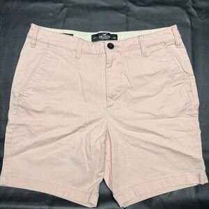 Hollister Pink Flat Front Shorts Beach Prep 7”